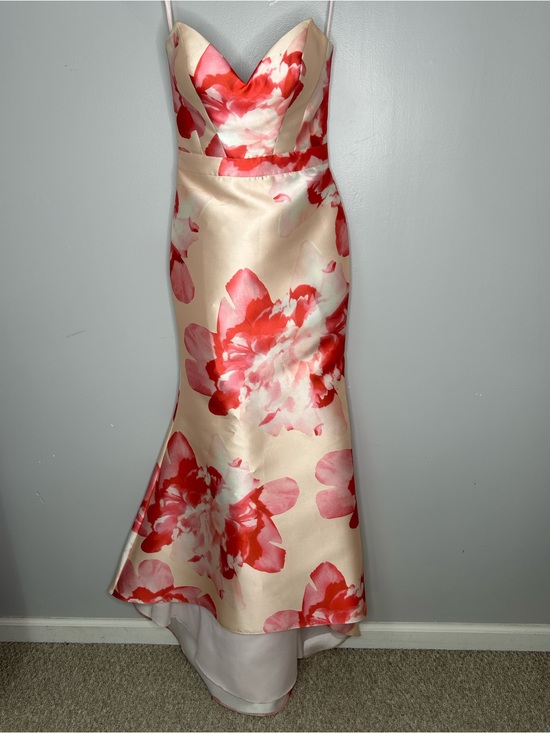 Mac Duggal Dresses & Skirts - Mac Duggal Floral Satin High-Low Mermaid Formal Gown Sweetheart Neckline Size 10